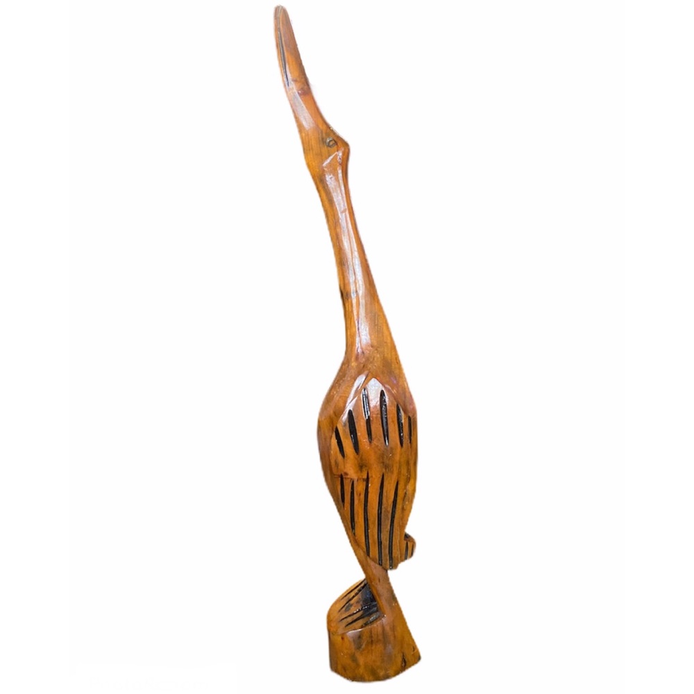 Vtg. Carved Wooden Standing Duck Ornament 23” Tall
